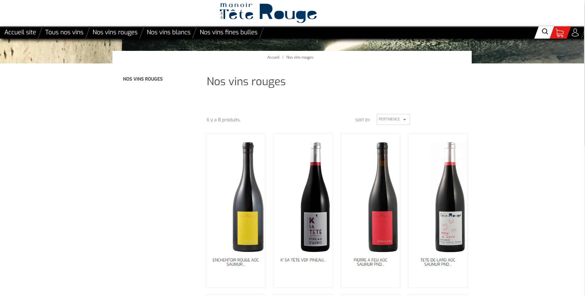 Catégorie Produits vin Manoir tête rouge
