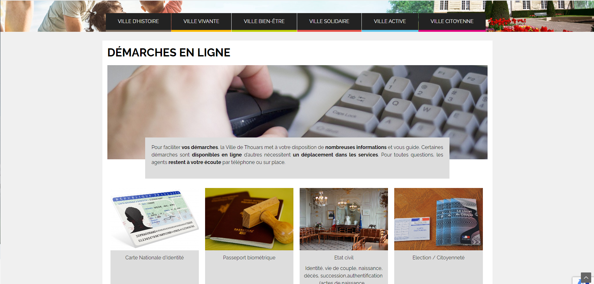démarches en ligne de la ville de Thouars